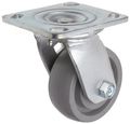 Rwm Casters 40 Series Plate Caster Swivel Thread Guard Elastomer Wheel Ball Bearing 900 Lbs Capacity Dia 1-1 2 Width 5-5 8 