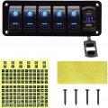 Rugged Tuff 5 Gang Rocker Switch Panel Flush Mount Toggle On Off Buttons Dual Usb Voltmeter Ip65 Waterproof 12v 24v Dc Switches