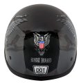Hustler Dot Ht-1 Ride Hard Dark Gray Glossy Skull Cap Helmet Small Medium