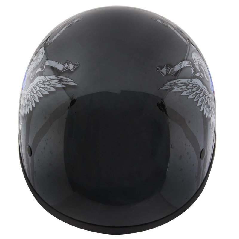 Hustler Dot Ht-1 Ride Hard Dark Gray Glossy Skull Cap Helmet Small Medium