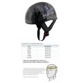 Hustler Dot Ht-1 Ride Hard Dark Gray Glossy Skull Cap Helmet Small Medium