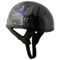 Hustler Dot Ht-1 Ride Hard Dark Gray Glossy Skull Cap Helmet Small Medium