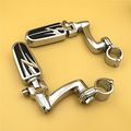 Chrome Adjustable Highway Peg Mounting Kit Lightning Footrest For 1 25 In Front Engine Guard Frame Tube V-star Roadstar