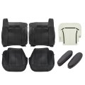 Driver Passenger Side Bottom Top Lean Back Foam Armrests Black Leather Seat Covers For Chevy Silverado Gmc Sierra 1999 2000 