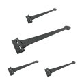 Renovators Supply Manufacturing Strap Hinge 18 In Black Wrought Iron Spade Tip Gate And Door Hinges With Hardware Pack Of 4 