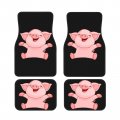 Smile Pink Pig Printed Car Floor Mats Universal Front Rear Foot Anti-slip Mat Set Of 4 Pieces For Suv Vans Trucks 