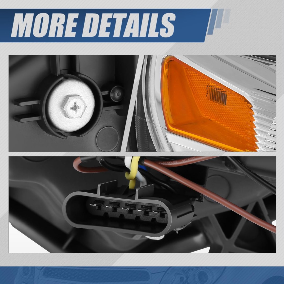 Passenger Right Headlight Assembly For 2010-2015 Chevrolet Equinox Ltz Chrome Housing Clear Lens Amber Reflector Gm2503352
