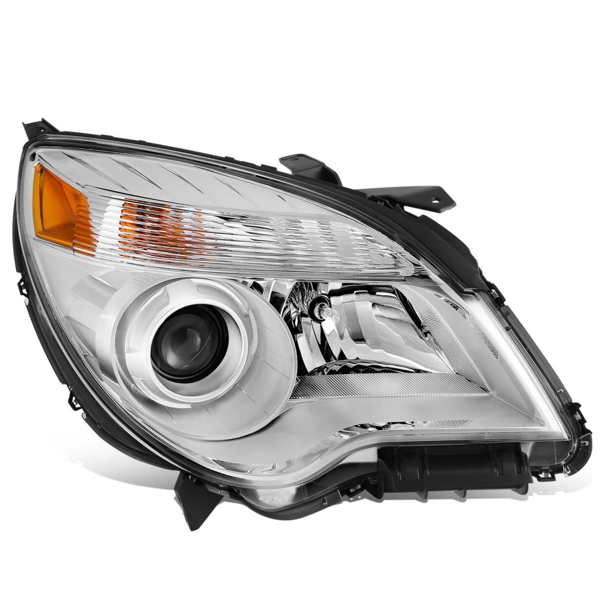 Passenger Right Headlight Assembly For 2010-2015 Chevrolet Equinox Ltz Chrome Housing Clear Lens Amber Reflector Gm2503352