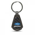 Ipick Image Compatible With Ford F-250 Real Black Carbon Fiber Gunmetal Metal Teardrop Key Chain