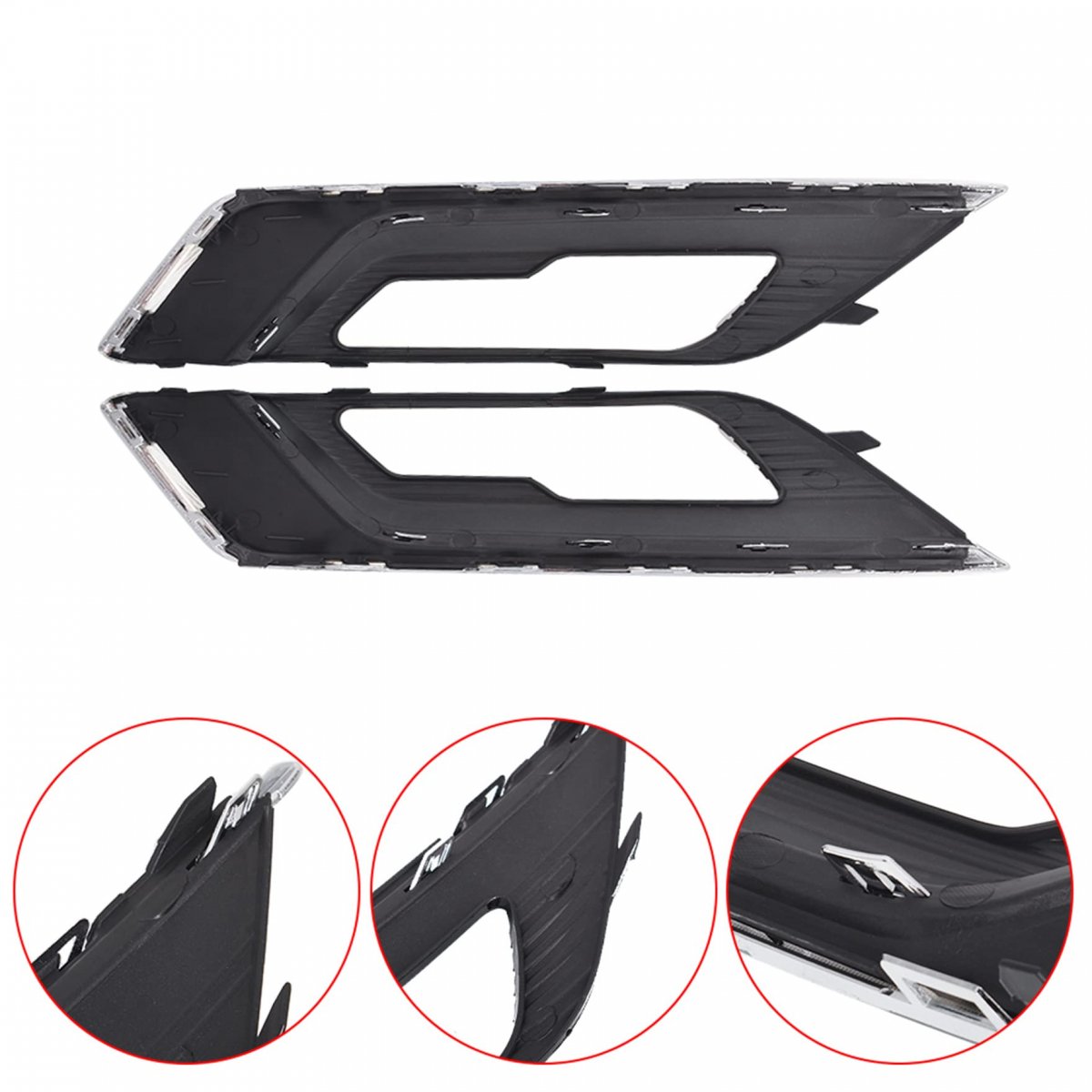 Front Bumper Lower Grille Fog Light Lamp Cover Trim Replacement For 2017 2018 Ford Fusion