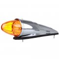 1pcs 17led Amber Torpedo Cab Marker Lights Chrome Assembly Truck Roof Top Clearance Running For Trailer Peterbilt Kenworth 