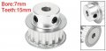 Uxcell Aluminum Xl 15 Teeth 7mm Bore Timing Belt Idler Pulley Flange Synchronous Wheel For 10mm 3d Printer Cnc