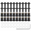 Motoforti 20pcs M5 5mm Motorcycle Windscreen Screws Fairing Bolt Windshield Mounting Nuts Installation Black 