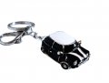 Mini Style Car Keychain Gift Rhinestone Detail Cooper Novelty Black Silver Trim 