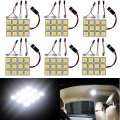 Everbright 6-pack Led Panel Dome Light 5050 12smd Auto Car Interior Reading Plate Lamp Roof Ceiling Bulb With T10 Ba9s Festoon 