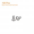 Uxcell 2-56x3 16 Button Head Socket Cap Screws 100pcs 304 Stainless Steel Fasteners Hex Bolts Full Thread Drive