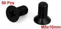 Uxcell M5x10mm Phillips Nylon Countersunk Head Bolt Machine Screw Black 50pcs