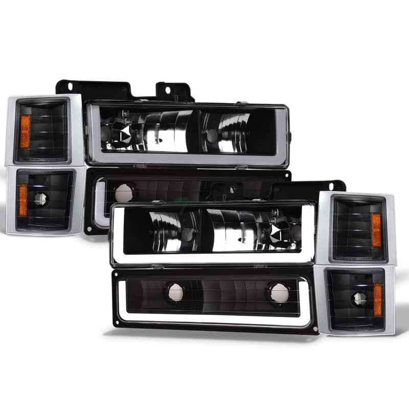 Tlaps 7422438524539 For 1994-2000 Chevy C10 C K Pickup Truck Silverado Suburban Tahoe Drl Led Strip Bar Black Housing