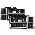 Tlaps 7422438524539 For 1994-2000 Chevy C10 C K Pickup Truck Silverado Suburban Tahoe Drl Led Strip Bar Black Housing 