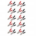 Uxcell 20pcs 15a Test Insulated Boot Crocodile Alligator Clamp Clip Red Black 50mm Length