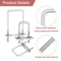 4sets 304 Stainless Steel Square U-bolts 2 05 52mm Inner Width 5 12 130mm Length M8 With Nuts Frame Plate Gasket For