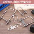 4sets 304 Stainless Steel Square U-bolts 2 05 52mm Inner Width 5 12 130mm Length M8 With Nuts Frame Plate Gasket For