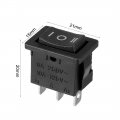 Uxcell 6a 250v 10a 125v Spst 3 Terminal Position On Off On Boat Rocker Switch Black 21x15mm