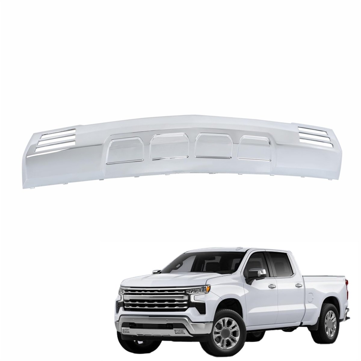 Silverado 1500 2022 2023 Front Bumper Lower Baffle Chrome W O Exhaust Vent Replacement For 84946365