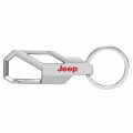 Ipick Image Compatible With Jeep In Red Silver Carabiner-style Snap Hook Metal Key Chain