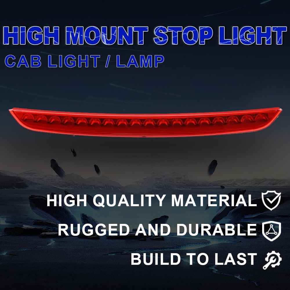 Led 3rd Brake Light For Audi Mk2 Tt 8j Coupe Roadster 2007 2014 High Mount Rear Stop Lamp With Red Lens And Chrome Housing
