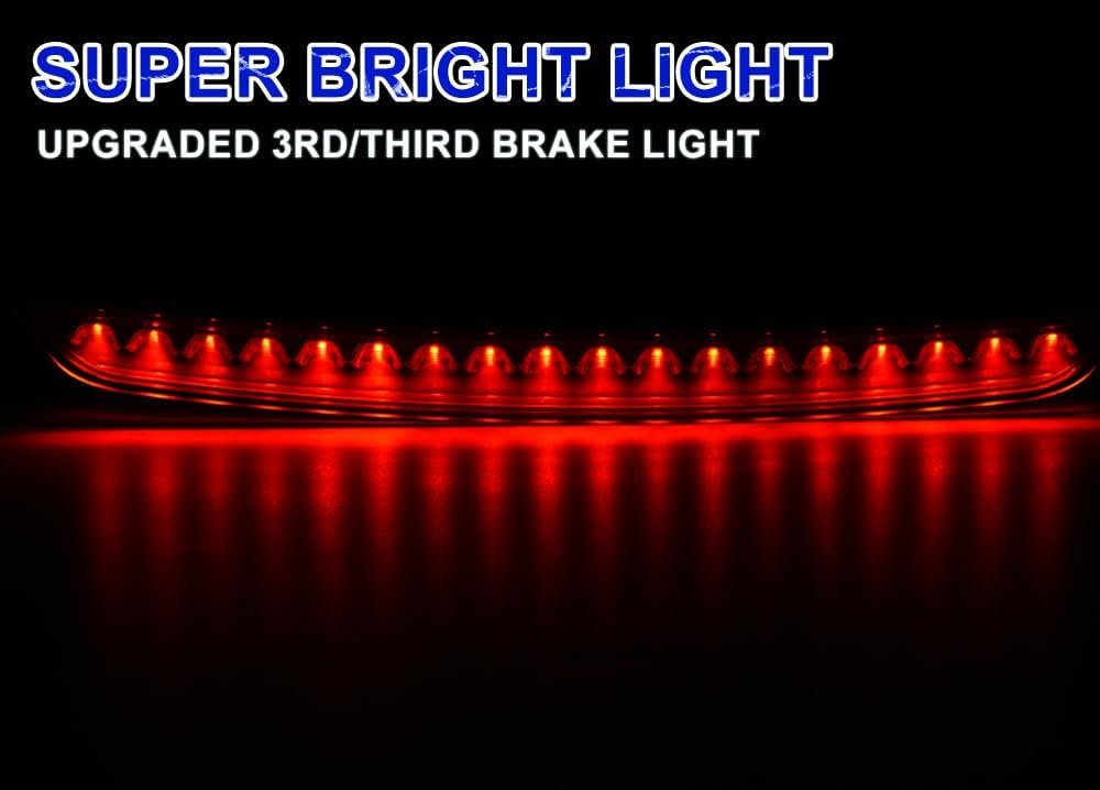 Led 3rd Brake Light For Audi Mk2 Tt 8j Coupe Roadster 2007 2014 High Mount Rear Stop Lamp With Red Lens And Chrome Housing