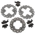 2005 Bombardier Outlander 400 4x4 Front And Rear Sport Brake Rotors Semi Metallic Pads Stainless Steel