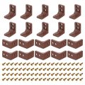 50pcs 90 Degree Plastic Corner Braces 16 5x27x27mm Nylon Shelf Right Angle Brackets With Screws For Cabinets Cupboards Brown 