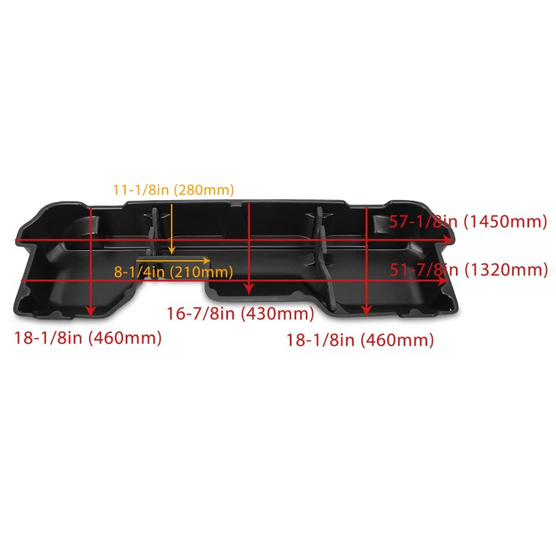 Hecasa Under Seat Storage Box For 2019-2023 Dodge Ram 1500 Crew Cabs New Body Style Underseat Container