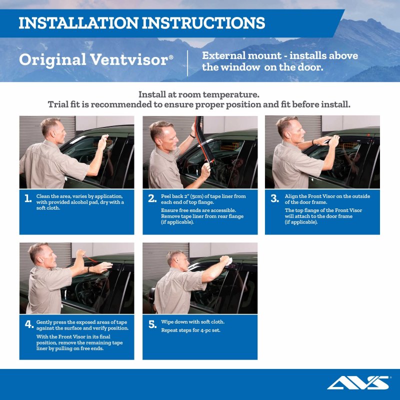 Auto Ventshade Avs Outside Mount Ventvisor Rain Guards Fits 2005 2010 Chevrolet Cobalt- Smoke 4 Pcs 94353