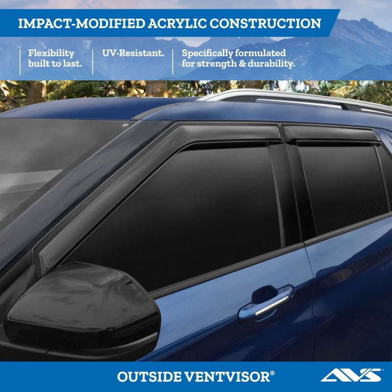 Auto Ventshade Avs Outside Mount Ventvisor Rain Guards Fits 2005 2010 Chevrolet Cobalt- Smoke 4 Pcs 94353