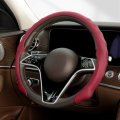 Ribbed Sporty Perforated Nappa Leather Steering Wheel Cover Universal Fit 14 5 To 15 Inches Sw For Car Sedan Coupe Suv Pickup
