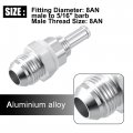 X Autohaux 2pcs Car Fuel Line Fitting 8an Male Flare Bulkhead To 5 16 Hose Barb Tank Adapters Aluminum Alloy Silver Tone