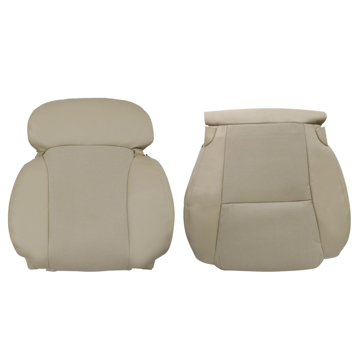 Secos Front Driver Side Bottom Top Lean Back Perforated Microfiber Leather Replacement Seat Covers La00 La03 Tan For Lexus