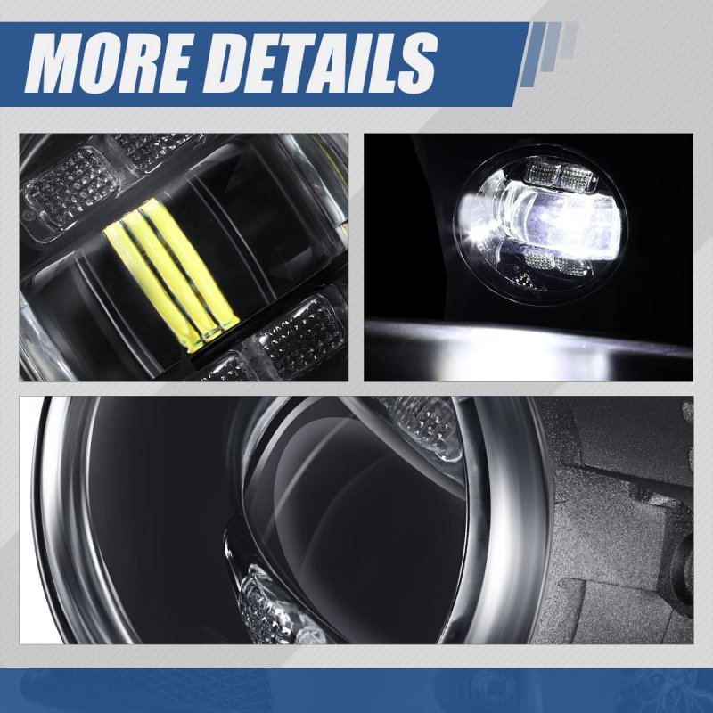 Projector Led Fog Light Pair With Wiring Harness For Lexus Toyota Rx Is Tacoma Avalon Corolla Black Housing Clear Lens Driver