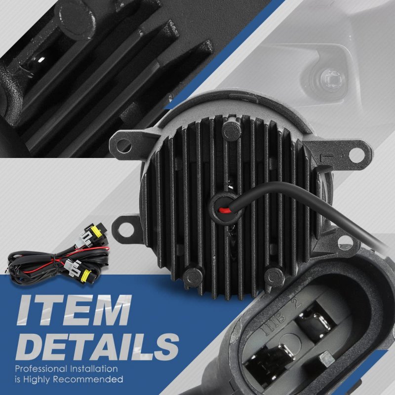 Projector Led Fog Light Pair With Wiring Harness For Lexus Toyota Rx Is Tacoma Avalon Corolla Black Housing Clear Lens Driver