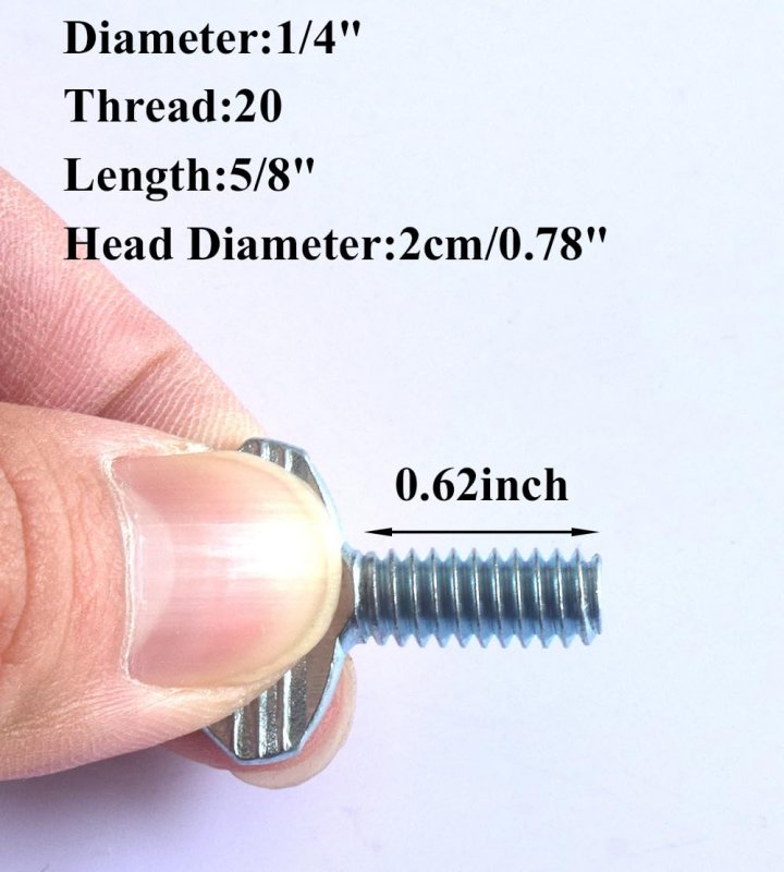 12pcs Thumb Screw No Shoulder Spade Head 1 4 In-20 X 5 8 In Finger
