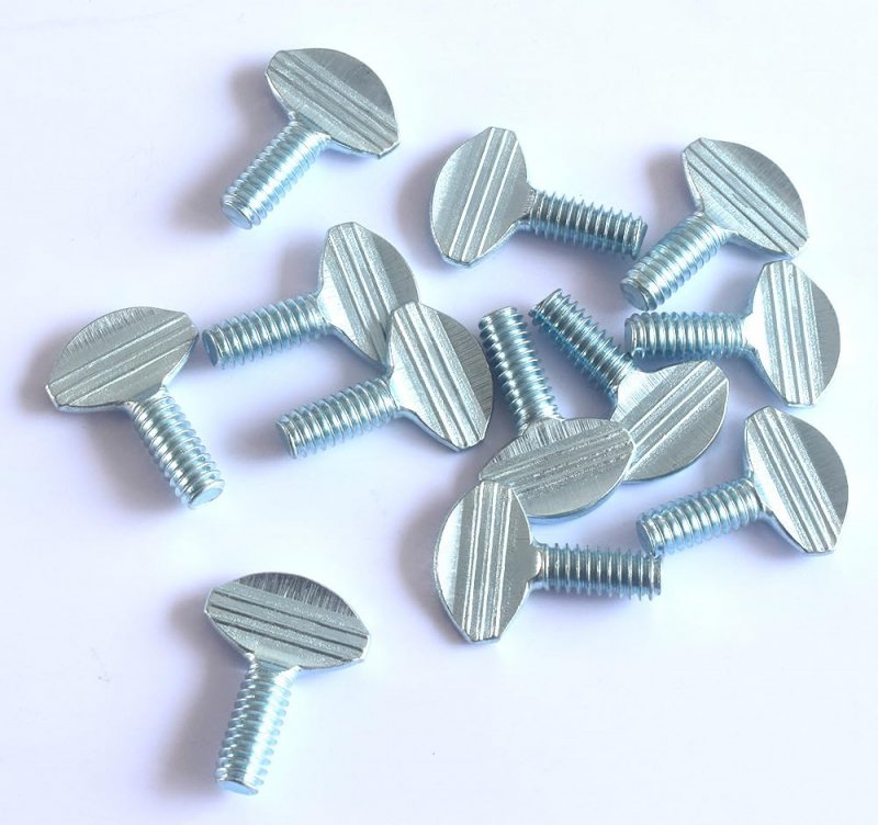12pcs Thumb Screw No Shoulder Spade Head 1 4 In-20 X 5 8 In Finger