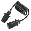 Trailer Plug Extension Fit For Cord Connector 7 Pin European Standard Commercial Vehicle Abscopper Black