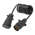 Trailer Plug Extension Fit For Cord Connector 7 Pin European Standard Commercial Vehicle Abscopper Black