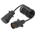 Trailer Plug Extension Fit For Cord Connector 7 Pin European Standard Commercial Vehicle Abscopper Black