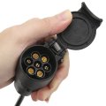Trailer Plug Extension Fit For Cord Connector 7 Pin European Standard Commercial Vehicle Abscopper Black