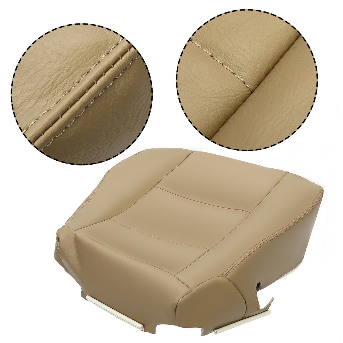 Bottom Seat Cover For 2001-2007 Toyota Sequoia 2000-2004 Tundra Synthetic Leather Tan Driver Side