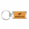 Ipick Image Made For Ford Bronco Laser Engraved Maple Wood Chrome Metal Trim Key Chain