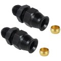 2pcs 6an Male To 3 8 Hardline Compression Fitting Adapter Aluminum Black 